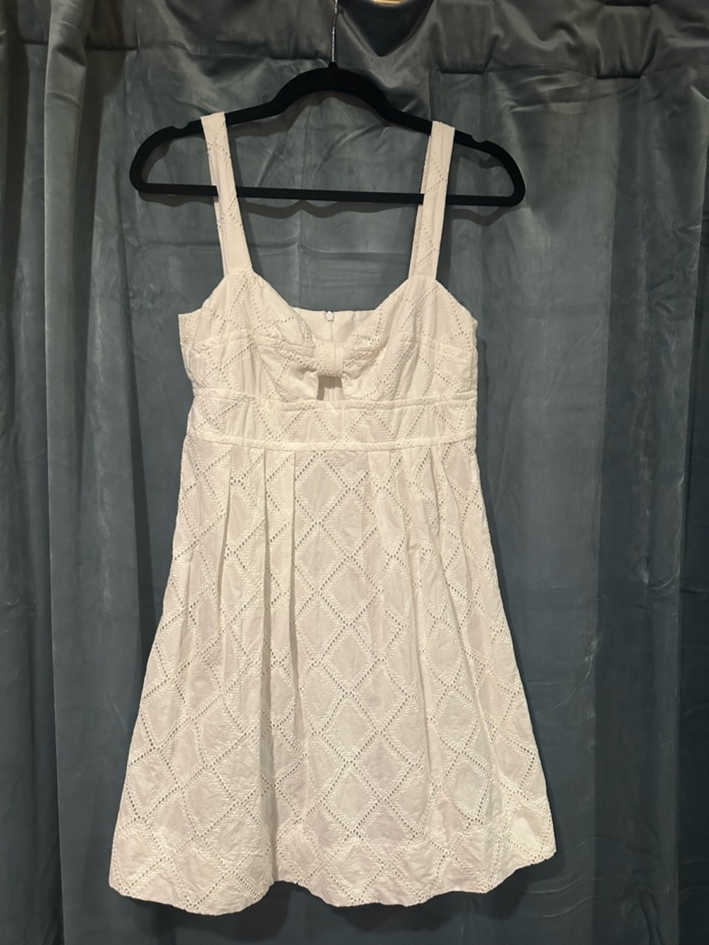 Trina Turk White Eyelet Sundress with Square Neck